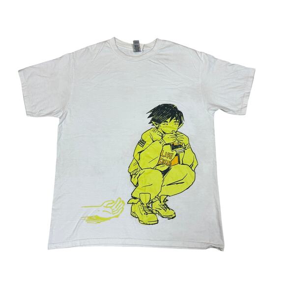 Rare OMOCAT Omori Life Sucks T Shirt Anime Artwork Men's Large - Picture 1 of 9